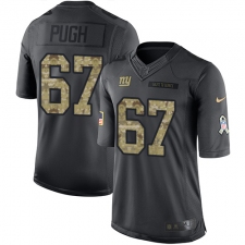 Men's Nike New York Giants #67 Justin Pugh Limited Black 2016 Salute to Service NFL Jersey