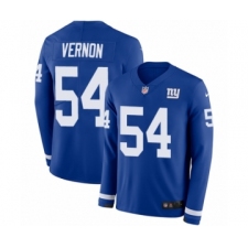 Men's Nike New York Giants #54 Olivier Vernon Limited Royal Blue Therma Long Sleeve NFL Jersey
