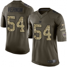Youth Nike New York Giants #54 Olivier Vernon Elite Green Salute to Service NFL Jersey