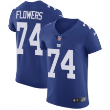 Men's Nike New York Giants #74 Ereck Flowers Elite Royal Blue Team Color NFL Jersey