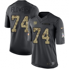 Youth Nike New York Giants #74 Ereck Flowers Limited Black 2016 Salute to Service NFL Jersey