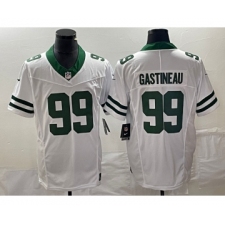 Men's Nike New York Jets #99 Mark Gastineau White 2023 F.U.S.E. Vapor Limited Throwback Stitched Football Jersey