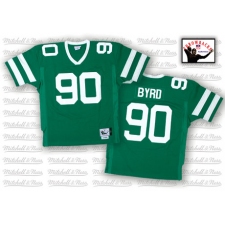 Mitchell and Ness New York Jets #90 Dennis Byrd Green Team Color Authentic Throwback NFL Jersey