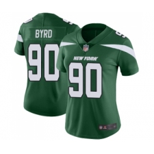 Women's New York Jets #90 Dennis Byrd Green Team Color Vapor Untouchable Limited Player Football Jersey