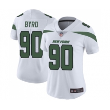 Women's New York Jets #90 Dennis Byrd White Vapor Untouchable Limited Player Football Jersey