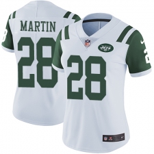 Women's Nike New York Jets #28 Curtis Martin White Vapor Untouchable Limited Player NFL Jersey