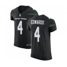 Men's New York Jets #4 Lac Edwards Black Alternate Vapor Untouchable Elite Player Football Jersey