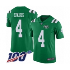Men's New York Jets #4 Lac Edwards Limited Green Rush Vapor Untouchable 100th Season Football Jersey