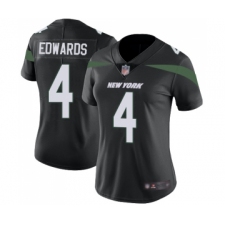Women's New York Jets #4 Lac Edwards Black Alternate Vapor Untouchable Limited Player Football Jersey