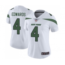 Women's New York Jets #4 Lac Edwards White Vapor Untouchable Limited Player Football Jersey