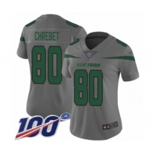 Women's New York Jets #80 Wayne Chrebet Limited Gray Inverted Legend 100th Season Football Jersey