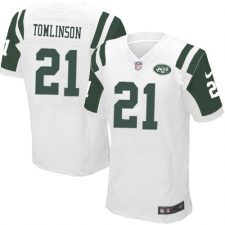 Men's Nike New York Jets #21 LaDainian Tomlinson Elite White NFL Jersey