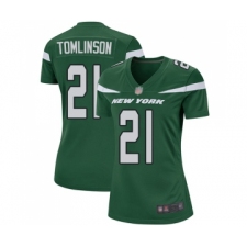 Women's New York Jets #21 LaDainian Tomlinson Game Green Team Color Football Jersey