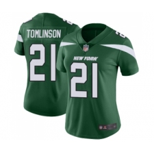 Women's New York Jets #21 LaDainian Tomlinson Green Team Color Vapor Untouchable Limited Player Football Jersey