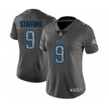 Women's Detroit Lions #9 Matthew Stafford Limited Gray Static Fashion Football Jersey