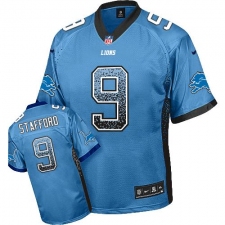 Youth Nike Detroit Lions #9 Matthew Stafford Elite Light Blue Drift Fashion NFL Jersey