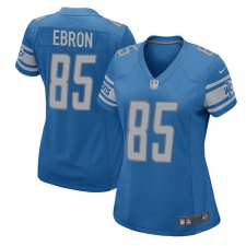 Women's Nike Detroit Lions #85 Eric Ebron Game Light Blue Team Color NFL Jersey