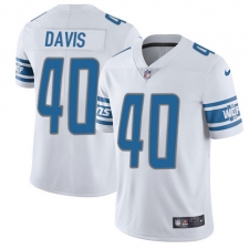 Men's Nike Detroit Lions #40 Jarrad Davis Elite White NFL Jersey