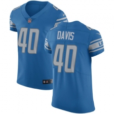 Men's Nike Detroit Lions #40 Jarrad Davis Light Blue Team Color Vapor Untouchable Elite Player NFL Jersey