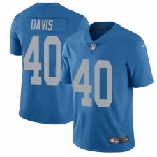 Men's Nike Detroit Lions #40 Jarrad Davis Limited Blue Alternate Vapor Untouchable NFL Jersey