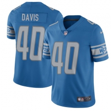 Men's Nike Detroit Lions #40 Jarrad Davis Limited Light Blue Team Color Vapor Untouchable NFL Jersey