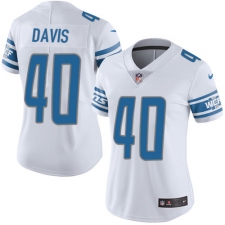 Women's Nike Detroit Lions #40 Jarrad Davis Limited White Vapor Untouchable NFL Jersey