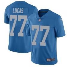 Men's Nike Detroit Lions #77 Cornelius Lucas Elite Blue Alternate NFL Jersey