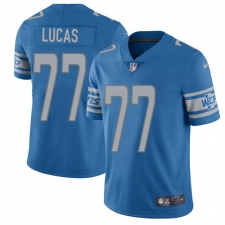 Men's Nike Detroit Lions #77 Cornelius Lucas Limited Light Blue Team Color Vapor Untouchable NFL Jersey