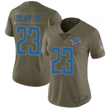 Women's Nike Detroit Lions #23 Darius Slay Jr Limited Olive 2017 Salute to Service NFL Jersey