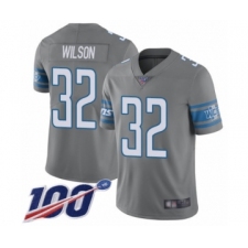 Youth Detroit Lions #32 Tavon Wilson Limited Steel Rush Vapor Untouchable 100th Season Football Jersey