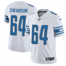 Men's Nike Detroit Lions #64 Travis Swanson Limited White Vapor Untouchable NFL Jersey