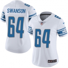 Women's Nike Detroit Lions #64 Travis Swanson Elite White NFL Jersey