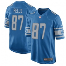 Men's Nike Detroit Lions #87 Darren Fells Game Light Blue Team Color NFL Jersey