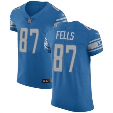Men's Nike Detroit Lions #87 Darren Fells Light Blue Team Color Vapor Untouchable Elite Player NFL Jersey