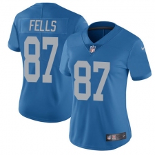 Women's Nike Detroit Lions #87 Darren Fells Limited Blue Alternate Vapor Untouchable NFL Jersey