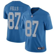 Youth Nike Detroit Lions #87 Darren Fells Elite Blue Alternate NFL Jersey
