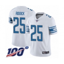 Men's Detroit Lions #25 Theo Riddick White Vapor Untouchable Limited Player 100th Season Football Jersey