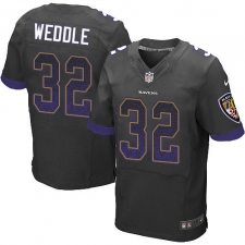 Men's Nike Baltimore Ravens #32 Eric Weddle Elite Black Alternate Drift Fashion NFL Jersey