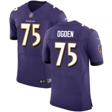 Men's Nike Baltimore Ravens #75 Jonathan Ogden Elite Purple Team Color NFL Jersey