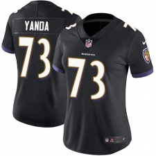 Women's Nike Baltimore Ravens #73 Marshal Yanda Elite Black Alternate NFL Jersey