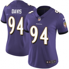 Women's Nike Baltimore Ravens #94 Carl Davis Elite Purple Team Color NFL Jersey