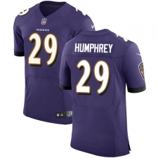 Men's Nike Baltimore Ravens #29 Marlon Humphrey Elite Purple Team Color NFL Jersey