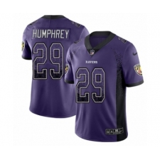 Men's Nike Baltimore Ravens #29 Marlon Humphrey Limited Purple Rush Drift Fashion NFL Jersey