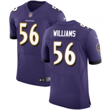 Men's Nike Baltimore Ravens #56 Tim Williams Elite Purple Team Color NFL Jersey