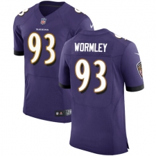 Men's Nike Baltimore Ravens #93 Chris Wormley Elite Purple Team Color NFL Jersey
