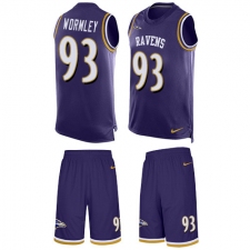 Men's Nike Baltimore Ravens #93 Chris Wormley Limited Purple Tank Top Suit NFL Jersey