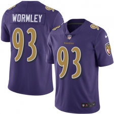 Youth Nike Baltimore Ravens #93 Chris Wormley Limited Purple Rush Vapor Untouchable NFL Jersey