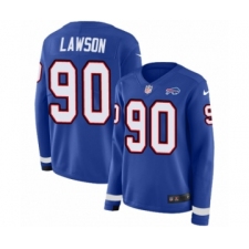 Women's Nike Buffalo Bills #90 Shaq Lawson Limited Royal Blue Therma Long Sleeve NFL Jersey