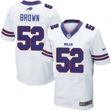 Men's Nike Buffalo Bills #52 Preston Brown Elite White NFL Jersey