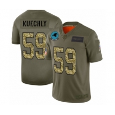Men's Carolina Panthers #59 Luke Kuechly 2019 Olive Camo Salute to Service Limited Jersey